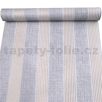 Samolepiace tapety pruhy zlato-sivé 45 cm x 10 m