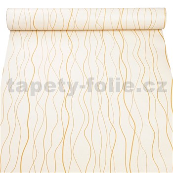 Samolepiace tapety vlnovky na krémovom podklade 45 cm x 10 m - POSLEDNÉ METRE