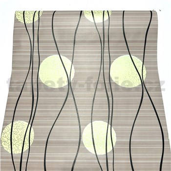 Samolepiace tapety geometrický vzor na hnedom podklade 45 cm x 10 m