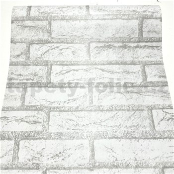 Samolepiace tapety tehla bielo-sivá 45 cm x 10 m