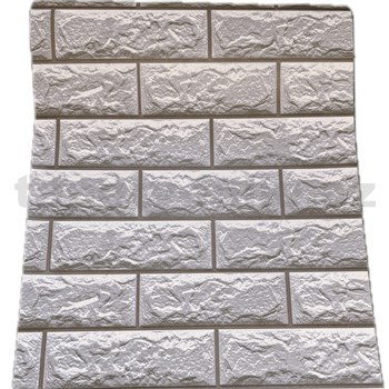 Samolepiace tapety klinker tmavo sivý obklad s hnedou škárou 45 cm x 10 m