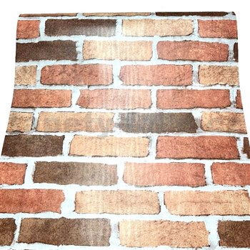 Samolepiace tapety tehla červená so sivou škárou 45 cm x 10 m