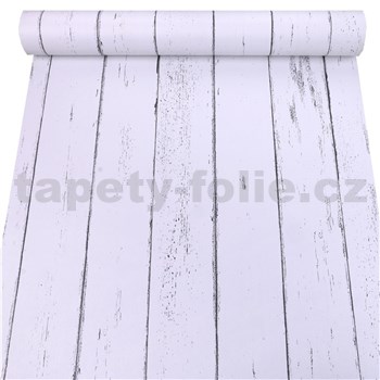 Samolepiace tapety drevené dosky bielo-čierne 45 cm x 10 m