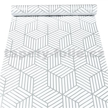 Samolepiace tapety geometrický vzor strieborný 45 cm x 10 m