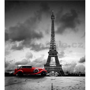 Vliesové fototapety retro auto v Paríži rozmer 225 cm x 250 cm