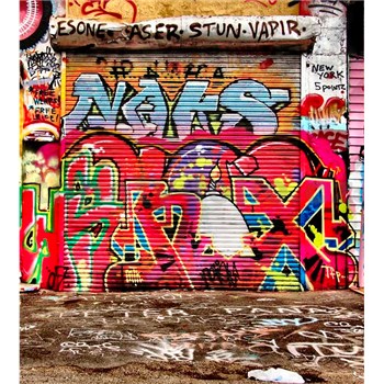 Vliesové fototapety graffiti ulica rozmer 225 cm x 250 cm