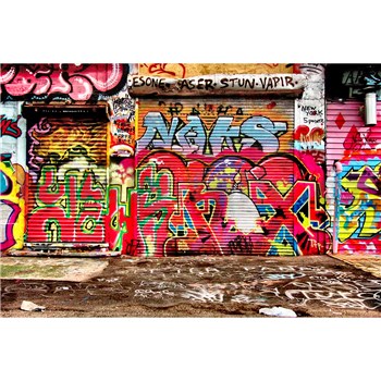 Vliesové fototapety graffiti ulica rozmer 375 cm x 250 cm