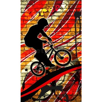 Vliesové fototapety bicycle red rozmer 150 cm x 250 cm