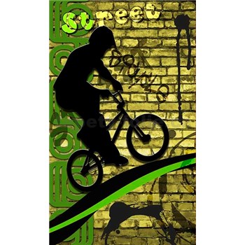 Vliesové fototapety bicycle green rozmer 150 cm x 250 cm