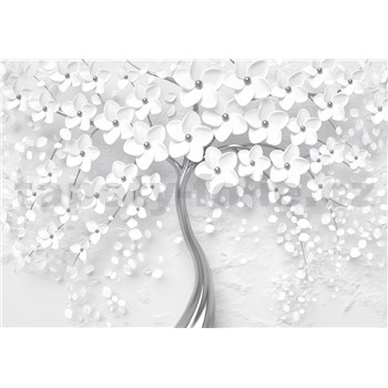 Vliesové fototapety rozkvitnutý strom biely rozmer 368 cm x 254 cm