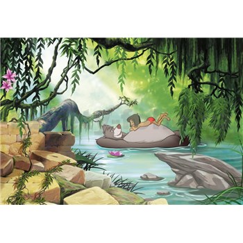 Fototapety Disney Jungle Book plávanie s Balúom rozmer 368 cm x 254 cm - POSLEDNÝ KUS