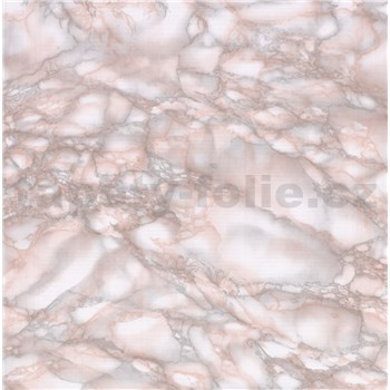 Samolepiace tapety mramor ružovo-hnedý Carrara 45 cm x 15 m