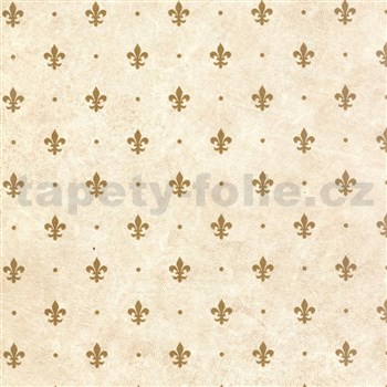 Samolepiace tapety - ľalie zlaté na béžovom podklade 45 cm x 15 m