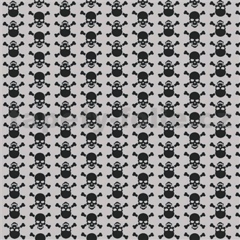 Samolepiace tapety lebky čierno-sivé 90 cm x 15 m