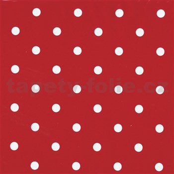 Samolepiace tapety bodky červené 45 cm x 15 m