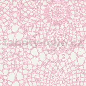 Samolepiace tapety čipka ružová 45 cm x 15 m