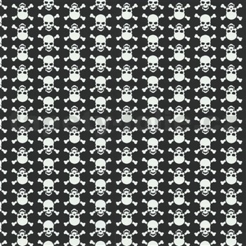 Samolepiace tapety lebky bielo-čierne 45 cm x 15 m