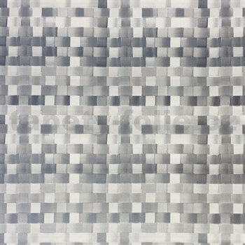 Samolepiace tapety tkaný košík strieborný 45 cm x 15 m