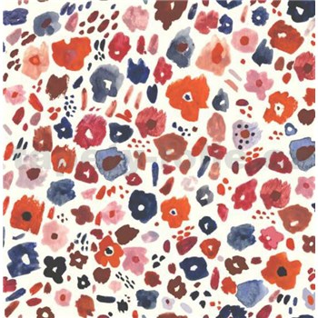 Samolepiace tapety kvetinky červeno-modré 45 cm x 15 m