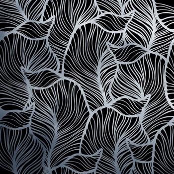 Samolepiace tapety listy čierno-strieborné - 45 cm x 5 m