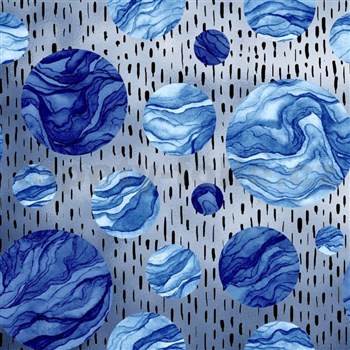 Samolepiace tapety DOTS modré - 45 cm x 5 m