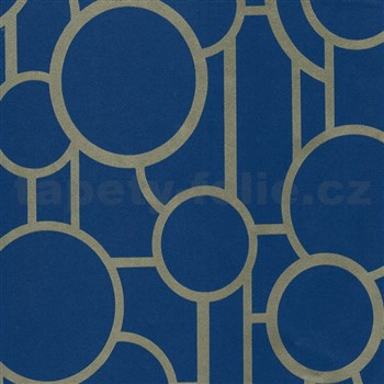 Samolepiace tapety Tiffany modro-zlatá - 45 cm x 15 m