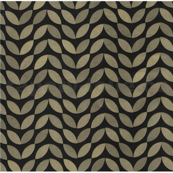 Samolepiace tapety Vanity čierno-zlatá - 45 cm x 15 m