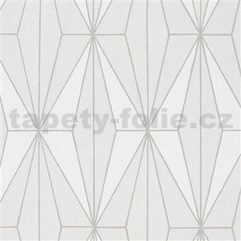 Vliesové tapety na stenu IMPOL Giulia Art-Deco vzor krémový so striebornými kontúrami