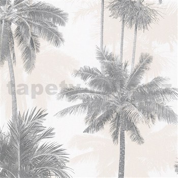 Vliesové tapety na stenu IMPOL Giulia palmy sivo-béžové