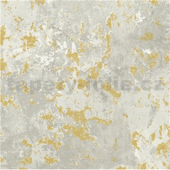 Vliesové tapety na stenu IMPOL betonovo-zlatá stierka