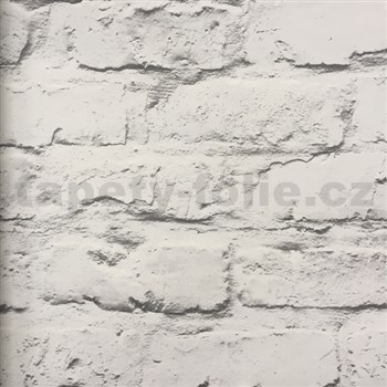 Vliesové tapety na stenu Wood´n Stone tehlová stena bielo-sivá - POSLEDNÝ KUS