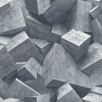 Vliesové tapety na stenu Hexagone 3D kocky svetlo sivé