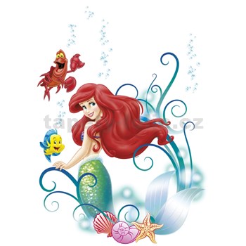 Samolepky na stenu Disney Malá morská víla Ariel rozmer 50 cm x 70 cm