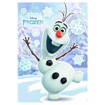 Samolepky na stenu Disney Frozen Olaf rozmer 50 cm x 70 cm