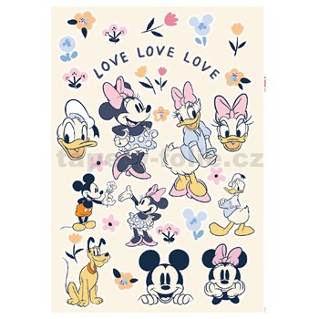 Samolepky na stenu Disney Mickey - Love Love Love 50 cm x 70 cm