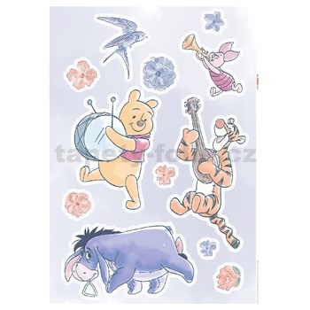 Samolepky na stenu Disney Winnie the Pooh - Flowers & Music 50 cm x 70 cm