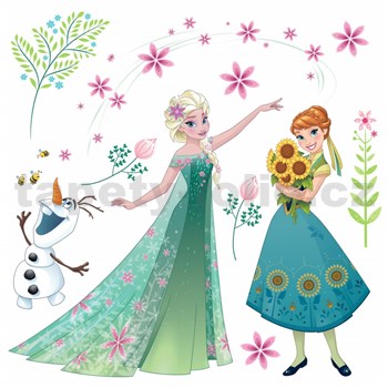 Samolepky na sklo Disney Frozen kvety rozmer 31 cm x 31 cm