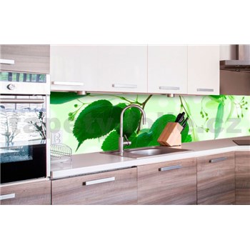 Samolepiace tapety za kuchynskú linku zelené listy rozmer 260 cm x 60 cm