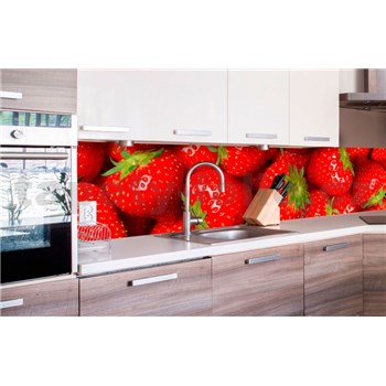Samolepiace tapety za kuchynskú linku jahody rozmer 260 cm x 60 cm