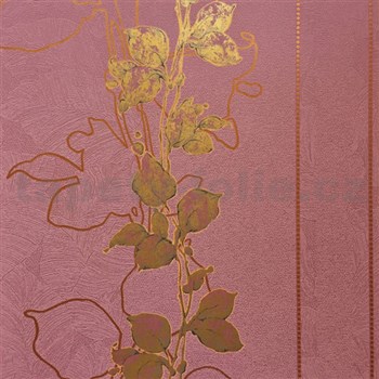 Tapety na stenu La Veneziana 3 stonky listov na vínovom podklade