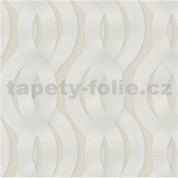 Luxusné vliesové tapety na stenu Colani Legend prepletané vlny biele na krémovom podklade