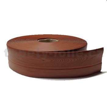 Podlahová lemovka z PVC drevo hnedé 5,3 cm x 40 m