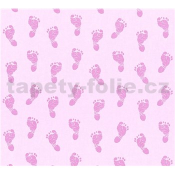 Detské vliesové tapety na stenu Little Stars detské stopy ružové