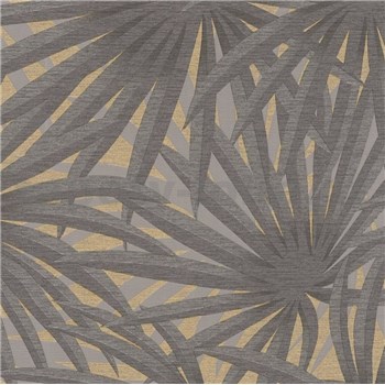 Vliesové tapety na stenu IMPOL Metropolitan Stories palmové listy sivé na matno zlatom podklade