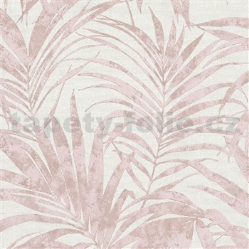 Vliesové tapety na stenu IMPOL NEU listy palmy ružové na krémovom podklade