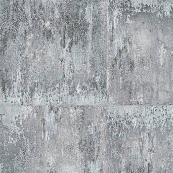 Vliesové tapety na stenu NEUE BUDE 2.0 betónová stena sivo-strieborná