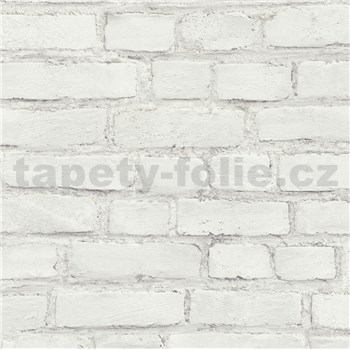 Vliesové tapety IMPOL New Studio tehla bielo-sivá