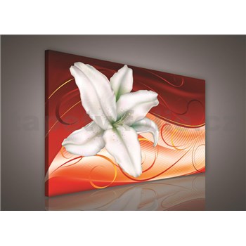 Obraz na plátne ľalie na oranžovom podklade 75 x 100 cm