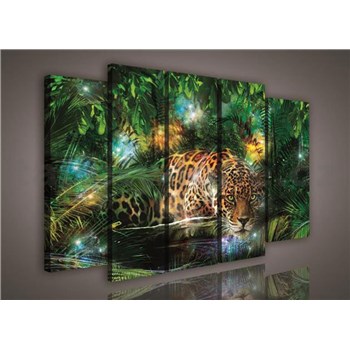 Obraz na plátne jaguár v džungli 150 x 100 cm