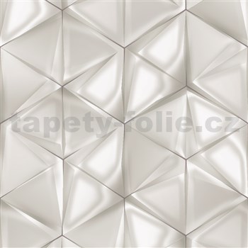 Vliesové tapety na stenu IMPOL Onyx 3D hexagony svetlo sivo-hnedé